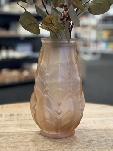 Fransk vintage vase med Art Deco-mønster – fransk brugskunst fra butik i Faaborg.